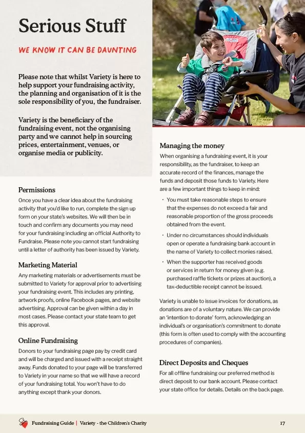 Variety important fundraising information flyer