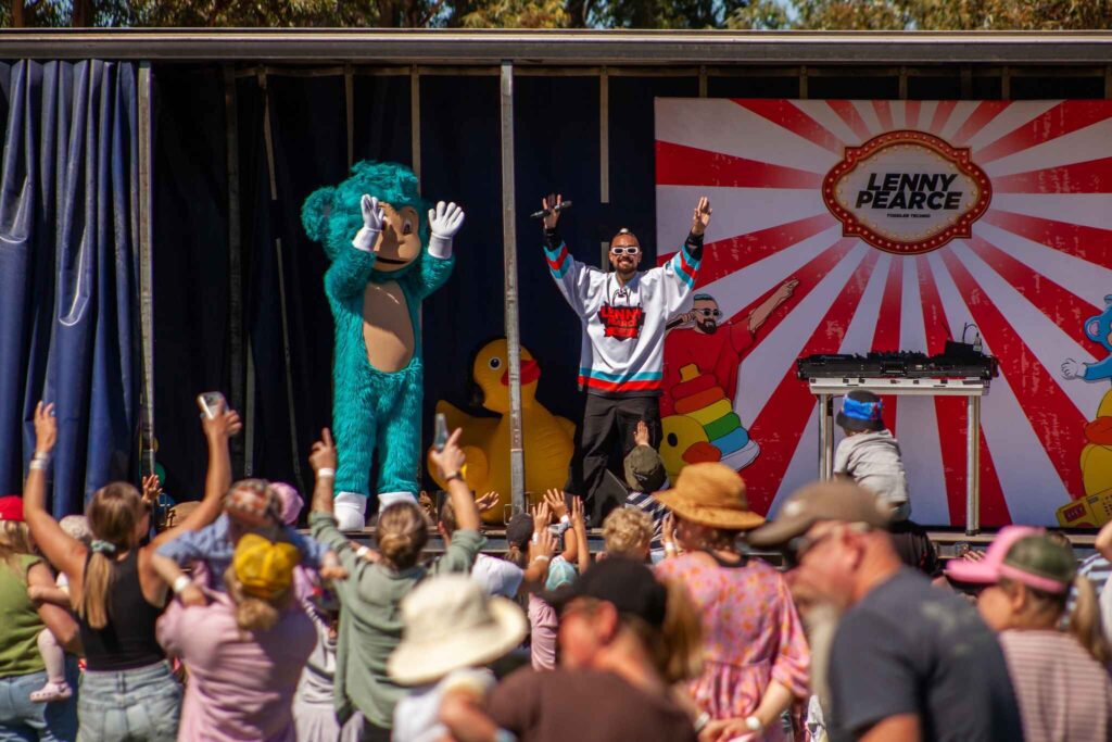 Variety Toddler Rave with DJ Lenny Pearce on stage